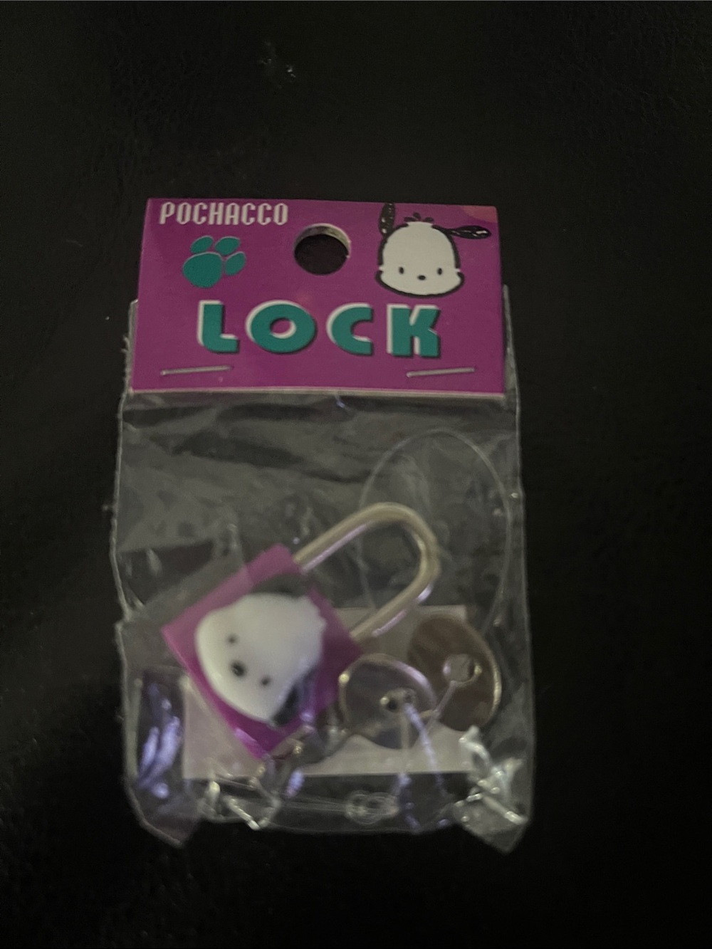 Vintage Sanrio Pochacco miniature diary padlock with keys.